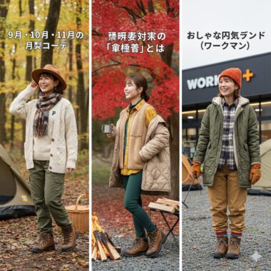 秋キャンプ 服装 レディース
